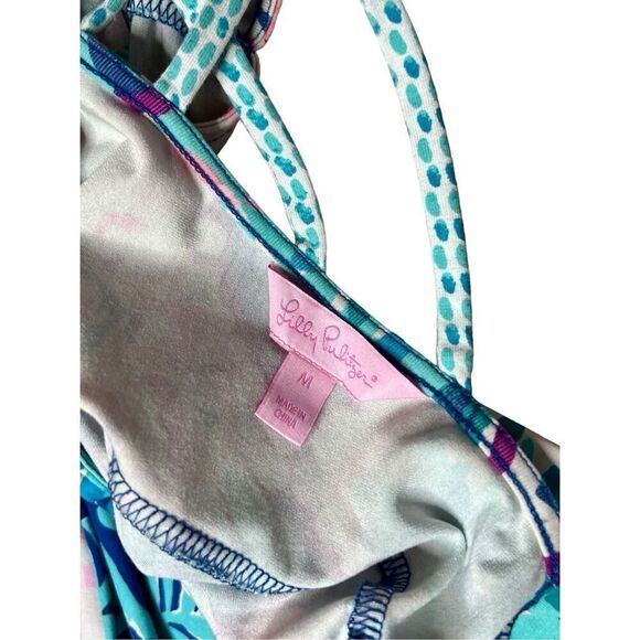 Lilly Pulitzer Ophelia Seaside Aqua Coconut Cove Knit Swing Dress MEDIUM Cottage - Picture 7 of 9